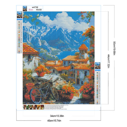 House Town - Full Round Drill Diamond Painting 40*50CM