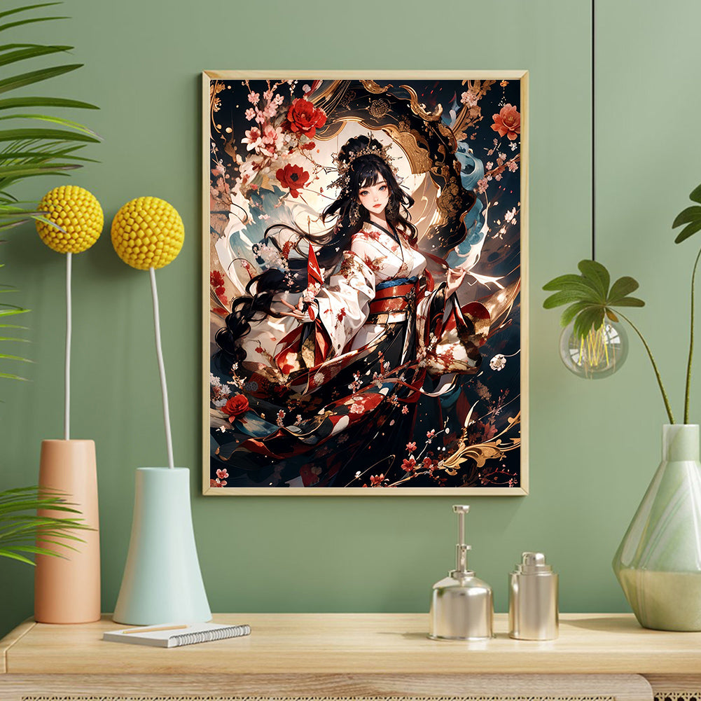 Ancient Style Girl - Full Round Drill Diamond Painting 40*50CM