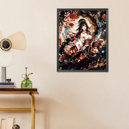 Ancient Style Girl - Full Round Drill Diamond Painting 40*50CM