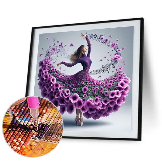 Beautiful Skirt Girl - Full Round Drill Diamond Painting 40*40CM