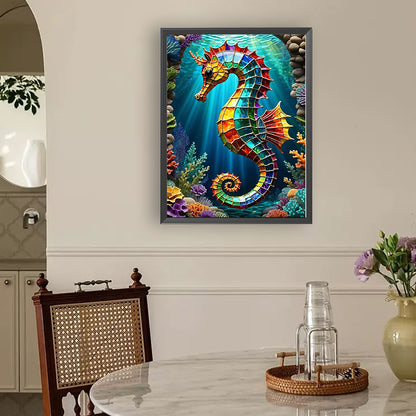 Colorful Sea Horse - Full Round Drill Diamond Painting 30*40CM