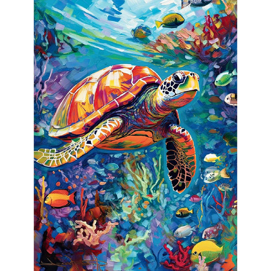 Colorful Turtle - Full Round Drill Diamond Painting 30*40CM