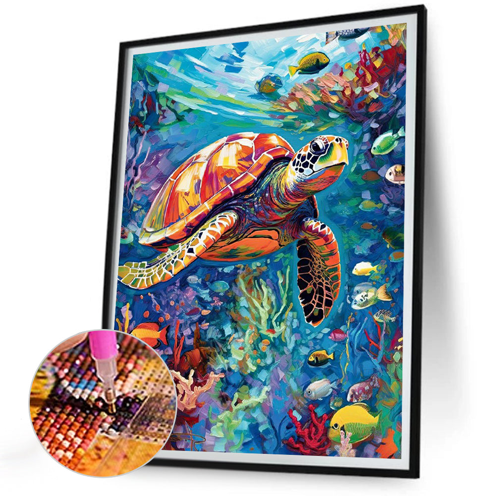Colorful Turtle - Full Round Drill Diamond Painting 30*40CM