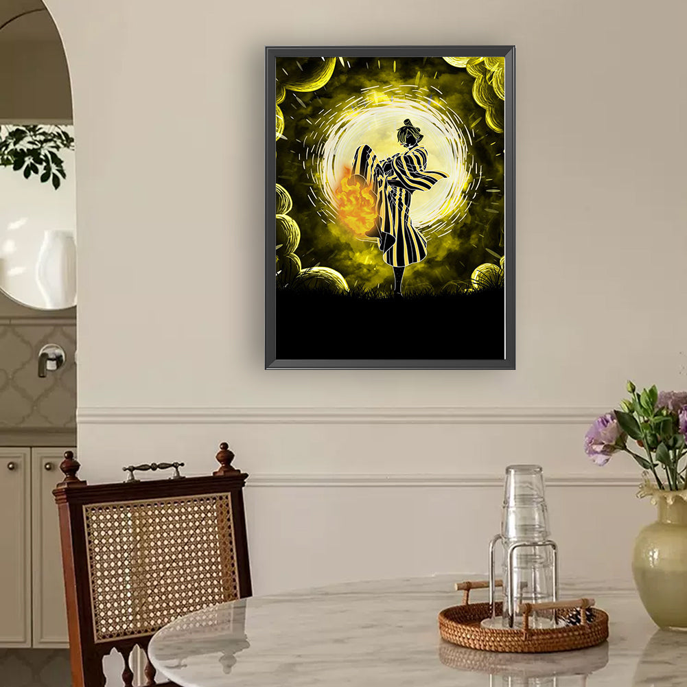 Anime Silhouette - Full Round Drill Diamond Painting 30*40CM