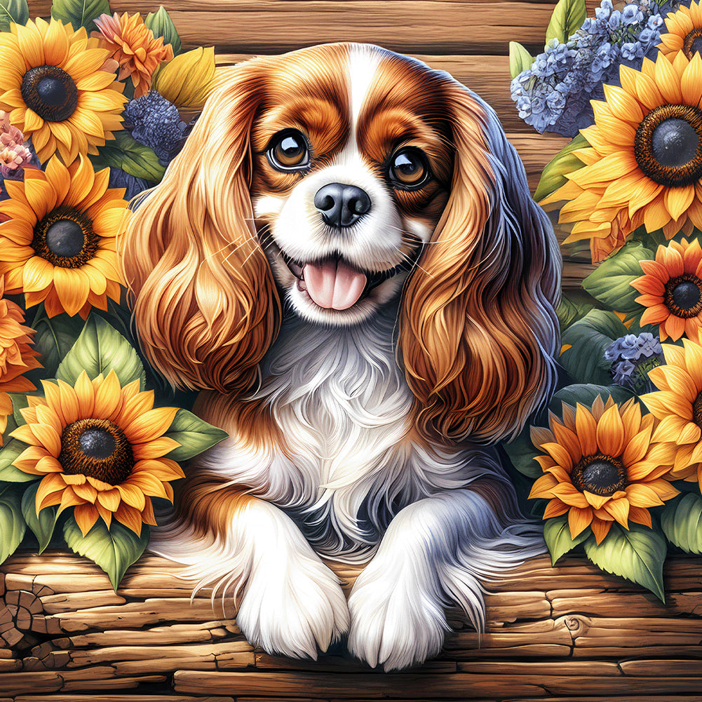 King Charles Spaniel - Full Round Drill Diamond Painting 40*40CM