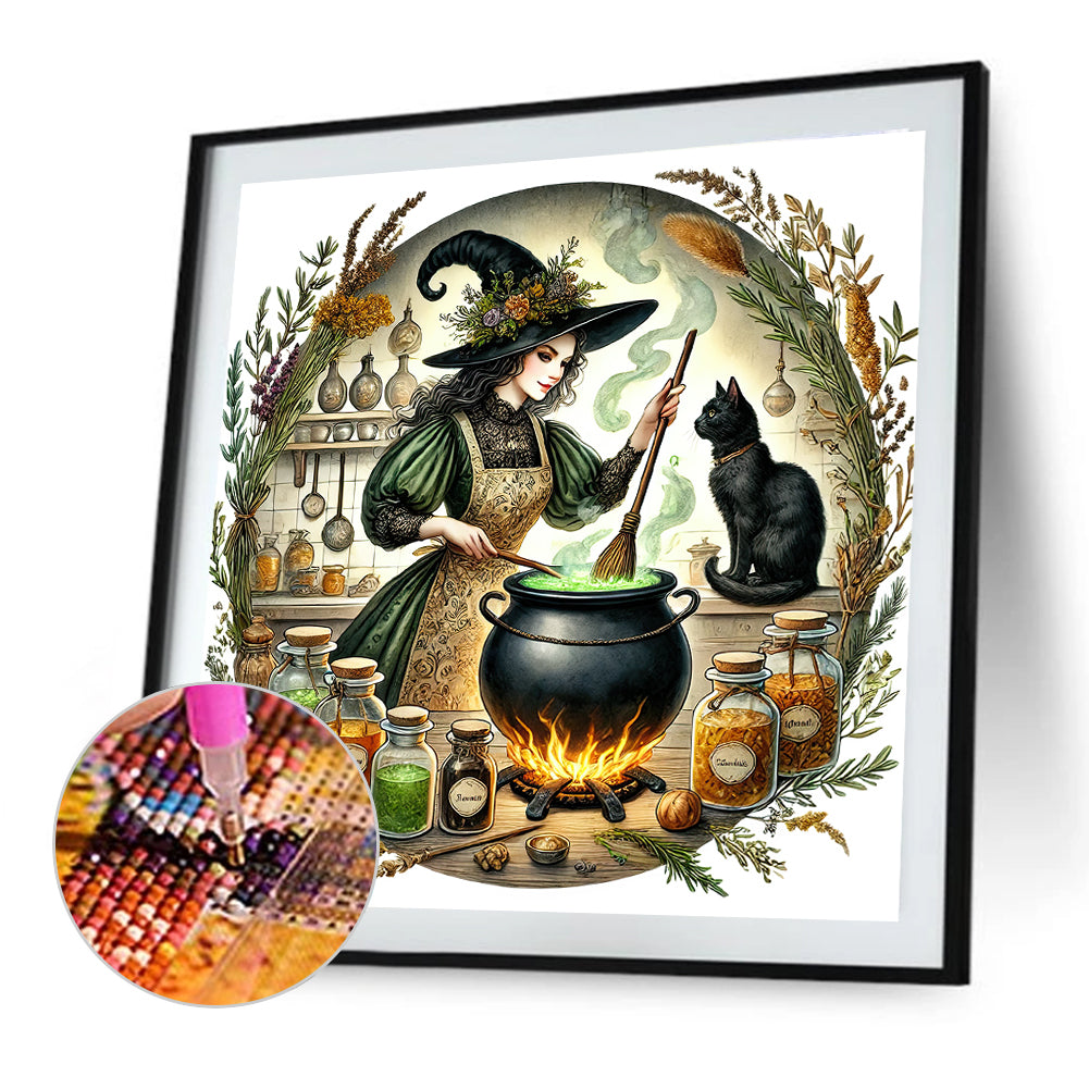 Magic Witch - Full Round Drill Diamond Painting 40*40CM