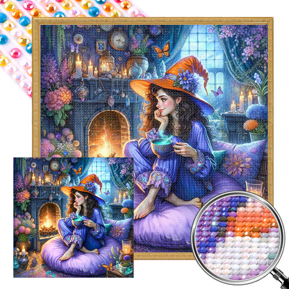 Witch Of Leisure Time - Full AB Round Drill Diamond Painting 40*40CM