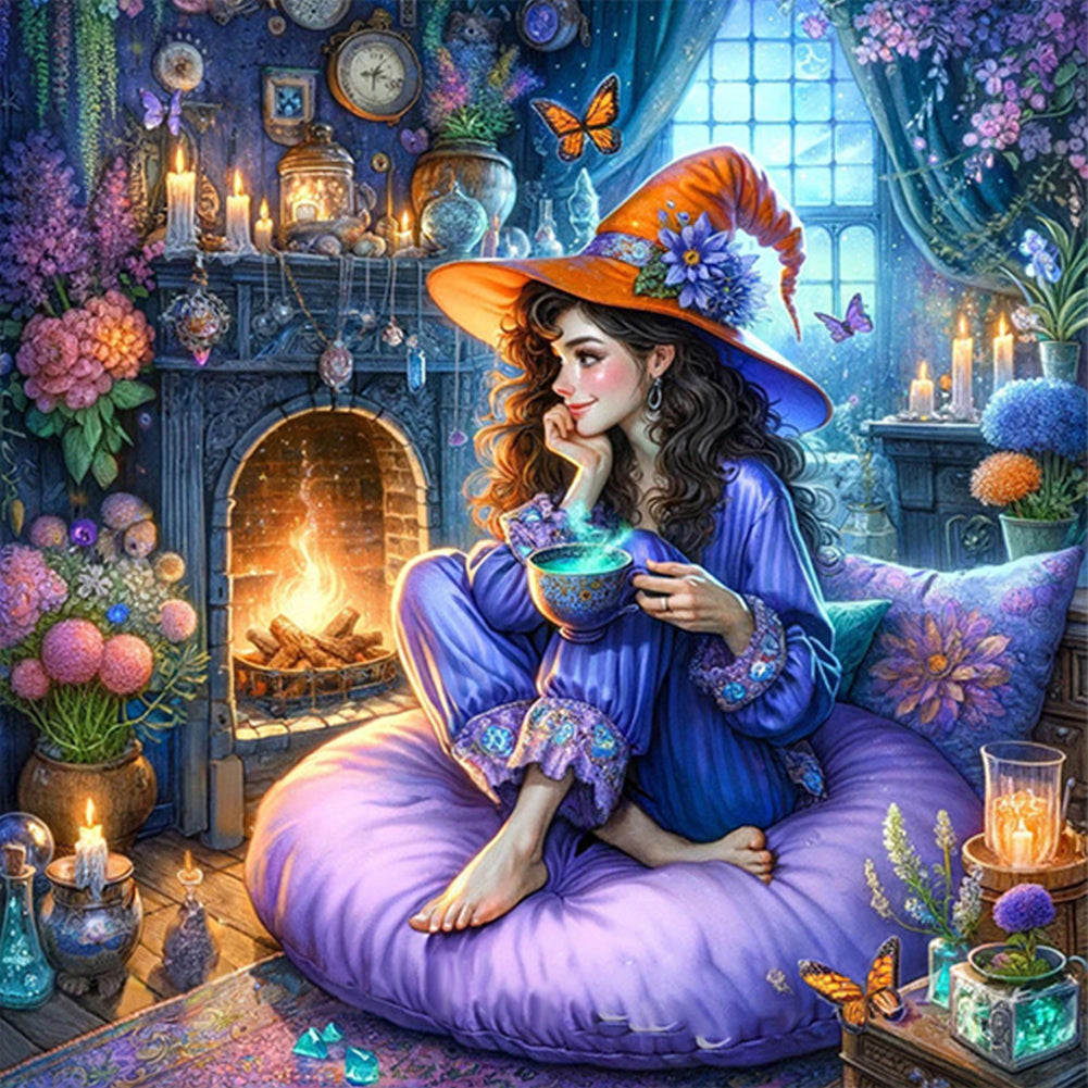 Witch Of Leisure Time - Full AB Round Drill Diamond Painting 40*40CM