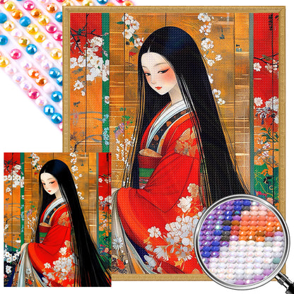 Japanese Girl - Full AB Round Drill Diamond Painting 40*50CM