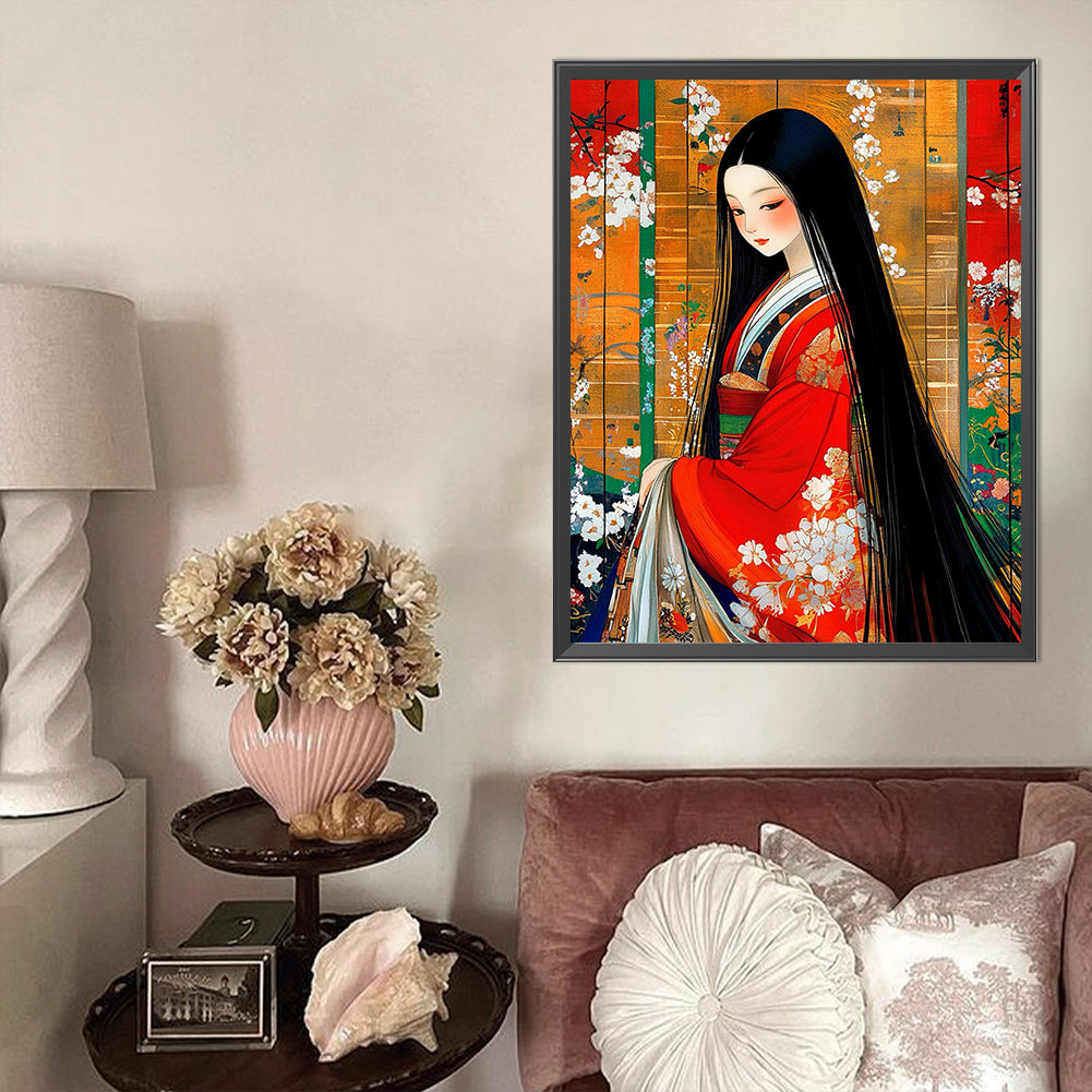Japanese Girl - Full AB Round Drill Diamond Painting 40*50CM