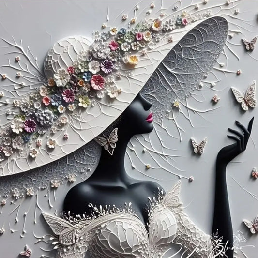 Elegant Lady - Full Round Drill Diamond Painting 30*30CM