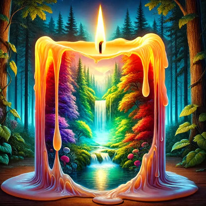 Forest Candle - Full Round Drill Diamond Painting 30*30CM