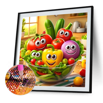 Big Eyed Fruit - Full Round Drill Diamond Painting 40*40CM
