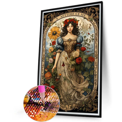Black-Haired Goddess - Full Round Drill Diamond Painting 40*60CM