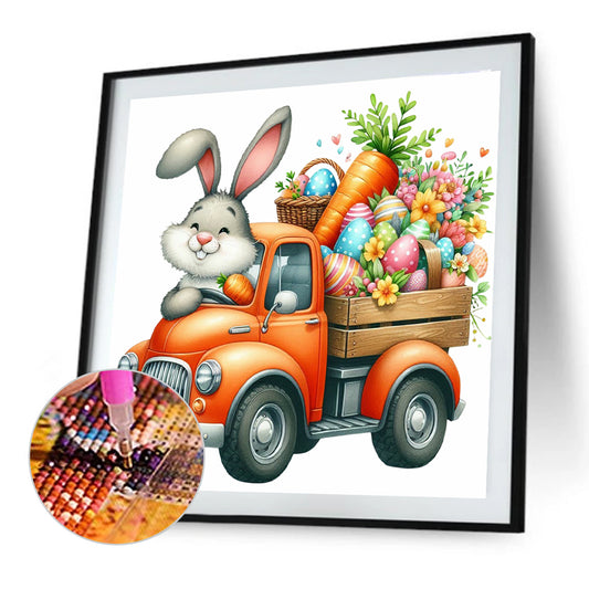 Easter Bunny Car - Full Round Drill Diamond Painting 40*40CM