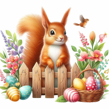 Squirrel - Full Round Drill Diamond Painting 40*40CM