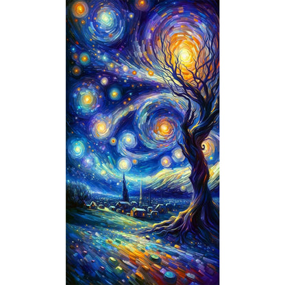 Starry Sky Scenery - Full Round Drill Diamond Painting 40*70CM