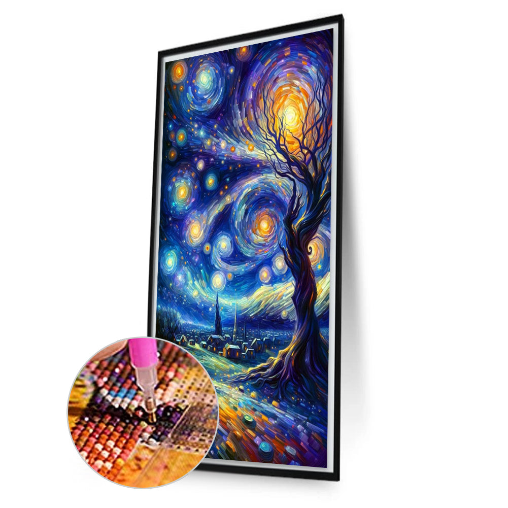 Starry Sky Scenery - Full Round Drill Diamond Painting 40*70CM