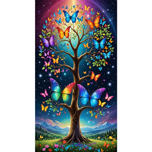 Butterfly Tree - Full Round Drill Diamond Painting 40*70CM