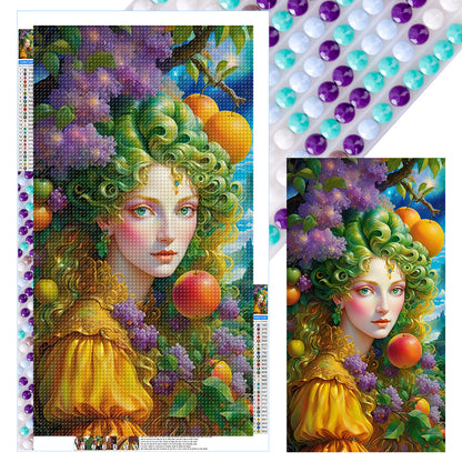 Vintage Girl - Full Round Drill Diamond Painting 40*70CM