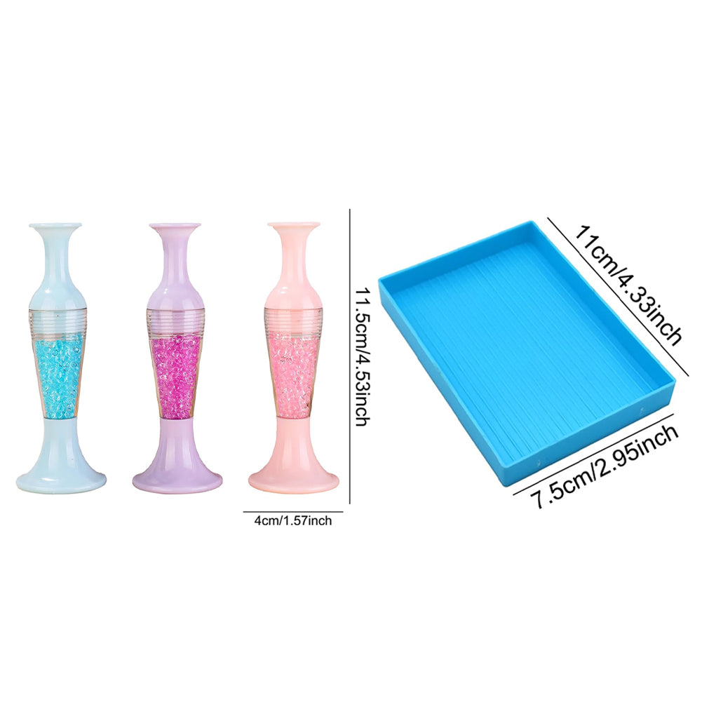 3Pcs Vase Shape 5D Diamond Painting Tool Diamond Art Painting Pen for Art Crafts