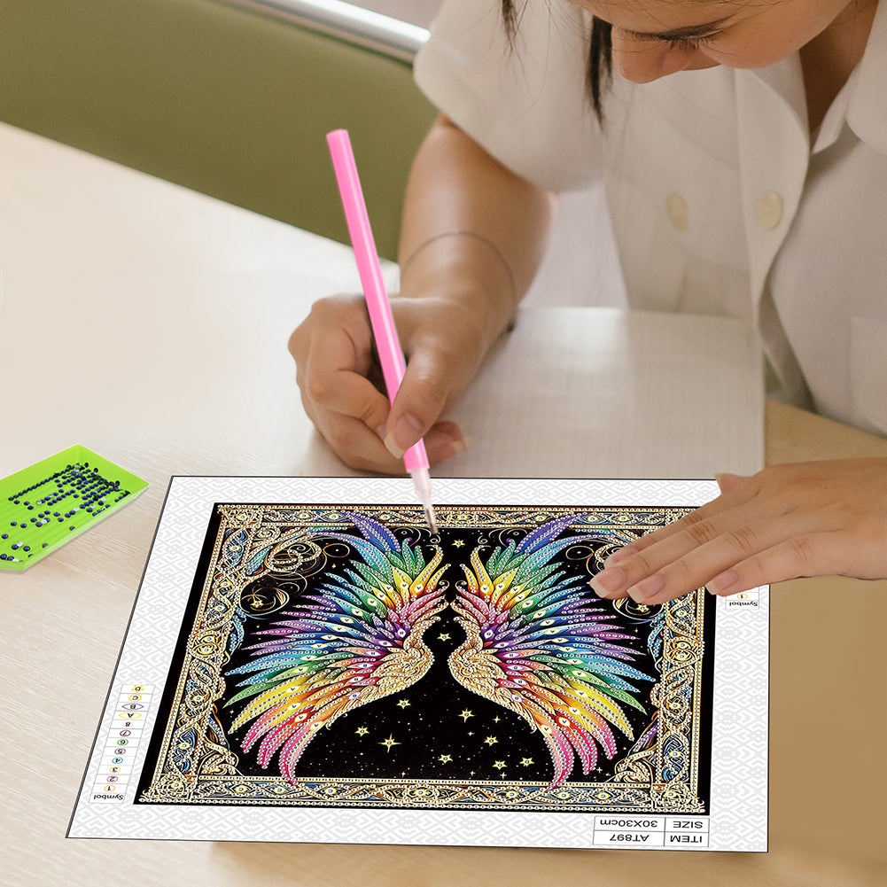 Colorful Wings - Special Shaped Drill Diamond Painting 30*30CM