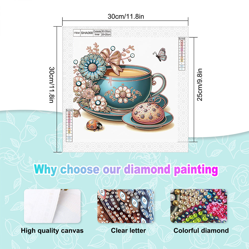 Coffee Dessert - Special Shaped Drill Diamond Painting 30*30CM