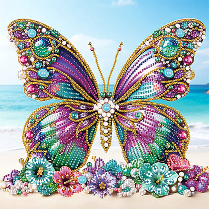 Beach Butterfly - Special Shaped Drill Diamond Painting 30*30CM