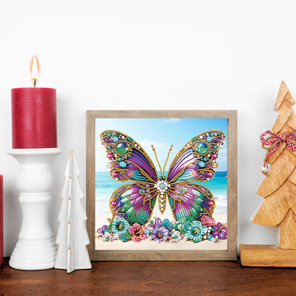 Beach Butterfly - Special Shaped Drill Diamond Painting 30*30CM