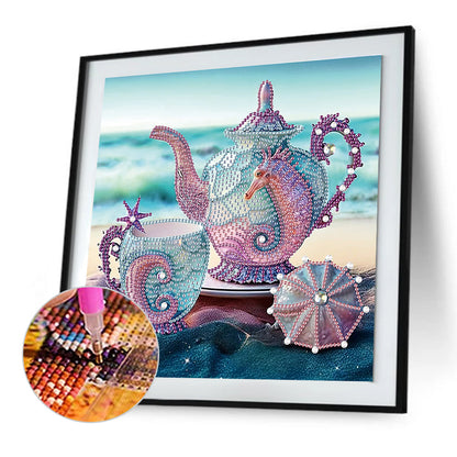 Beach Shell Tea Set - Special Shaped Drill Diamond Painting 30*30CM