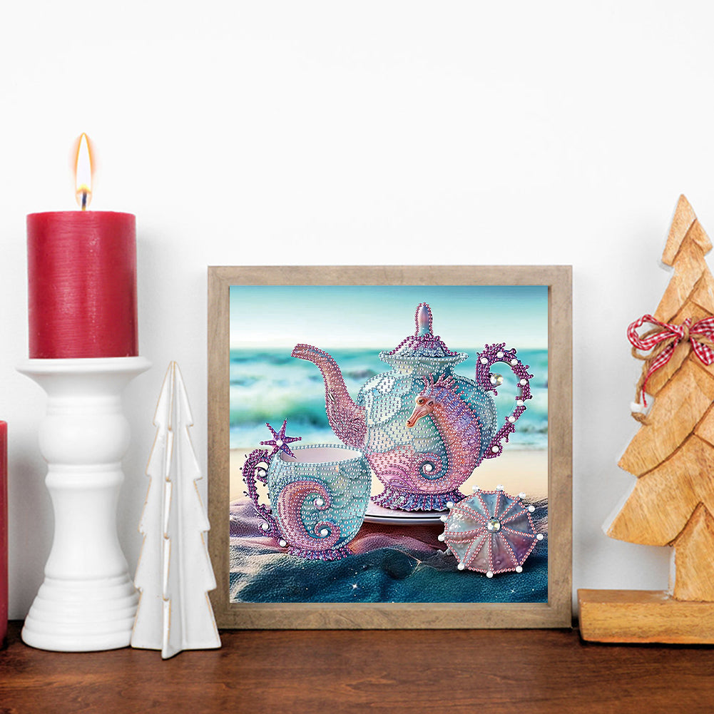 Beach Shell Tea Set - Special Shaped Drill Diamond Painting 30*30CM