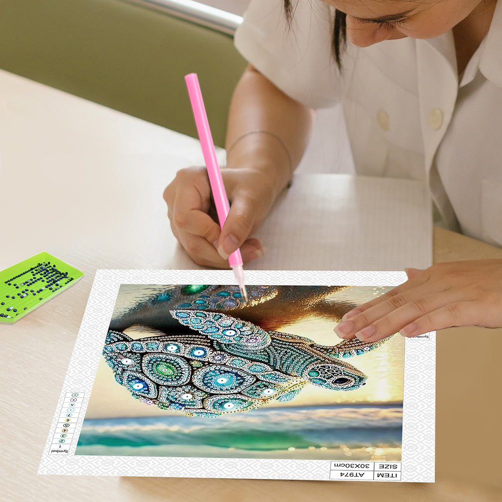 Beach Turtle - Special Shaped Drill Diamond Painting 30*30CM