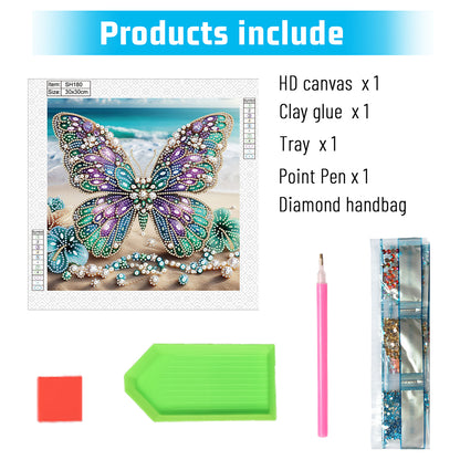 Beach Butterfly - Special Shaped Drill Diamond Painting 30*30CM