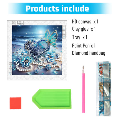 Beach Love - Special Shaped Drill Diamond Painting 30*30CM