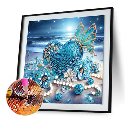 Beach Love - Special Shaped Drill Diamond Painting 30*30CM
