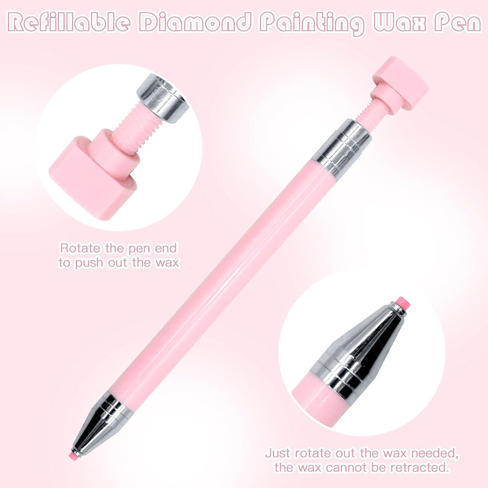 Diamond Painting Pen with Wax Refillable Wax Pen for Diamond Art Nail DIY Craft