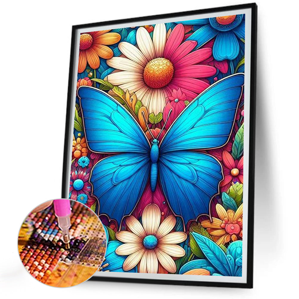 Daisy Butterfly - Full Round Drill Diamond Painting 30*40CM