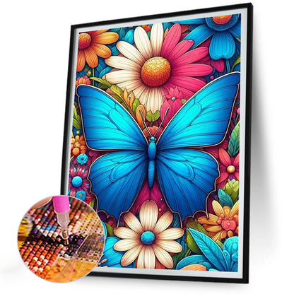 Daisy Butterfly - Full Round Drill Diamond Painting 30*40CM