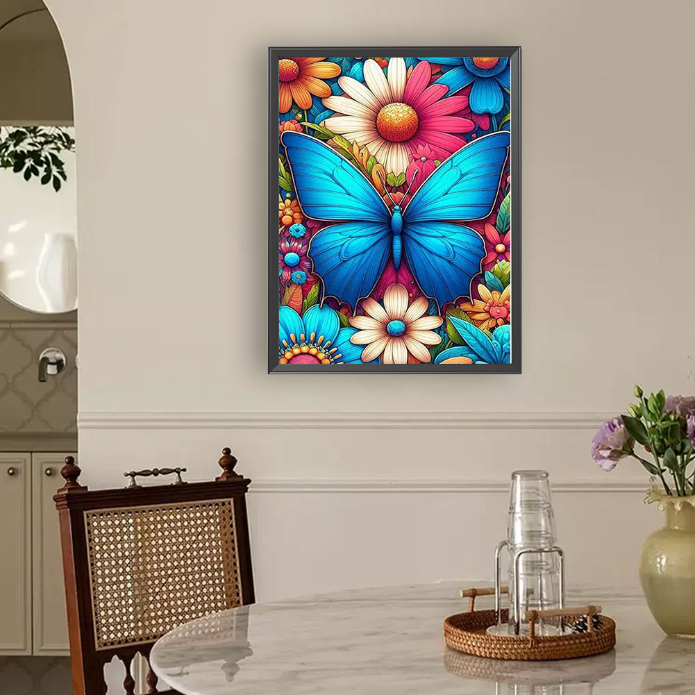 Daisy Butterfly - Full Round Drill Diamond Painting 30*40CM