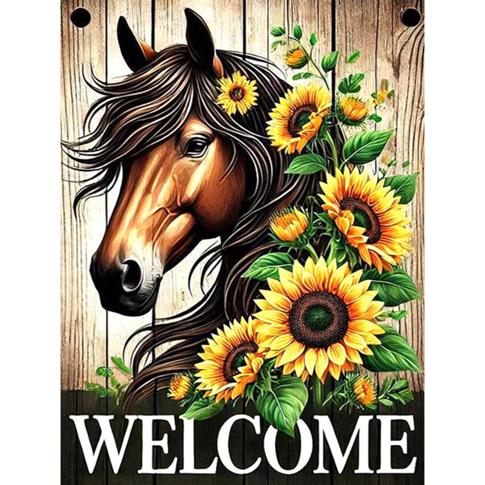 Sunflower Horse - Full Round Drill Diamond Painting 30*40CM