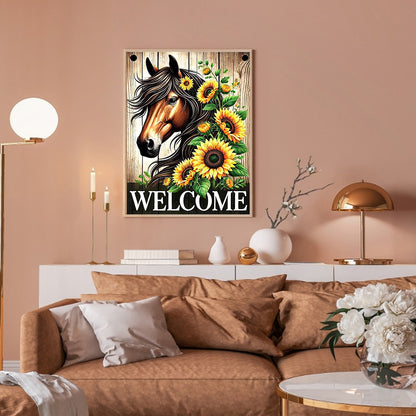 Sunflower Horse - Full Round Drill Diamond Painting 30*40CM