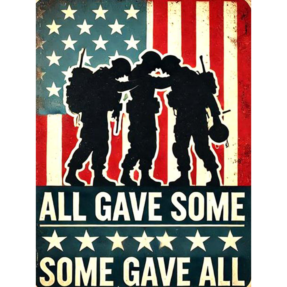 Union Flag Soldier - Full Round Drill Diamond Painting 30*40CM