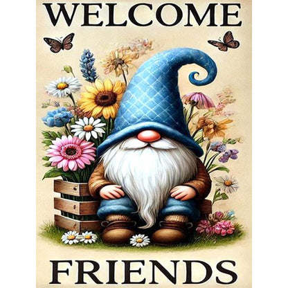 Garden Gnome - Full Round Drill Diamond Painting 30*40CM