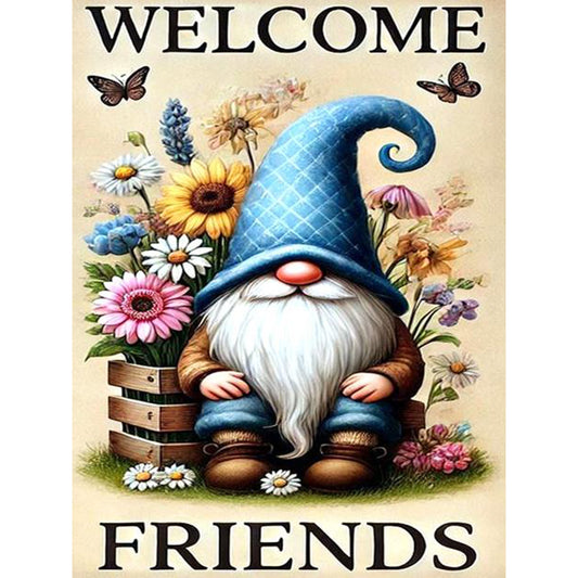 Garden Gnome - Full Round Drill Diamond Painting 30*40CM