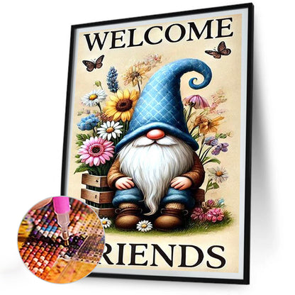 Garden Gnome - Full Round Drill Diamond Painting 30*40CM