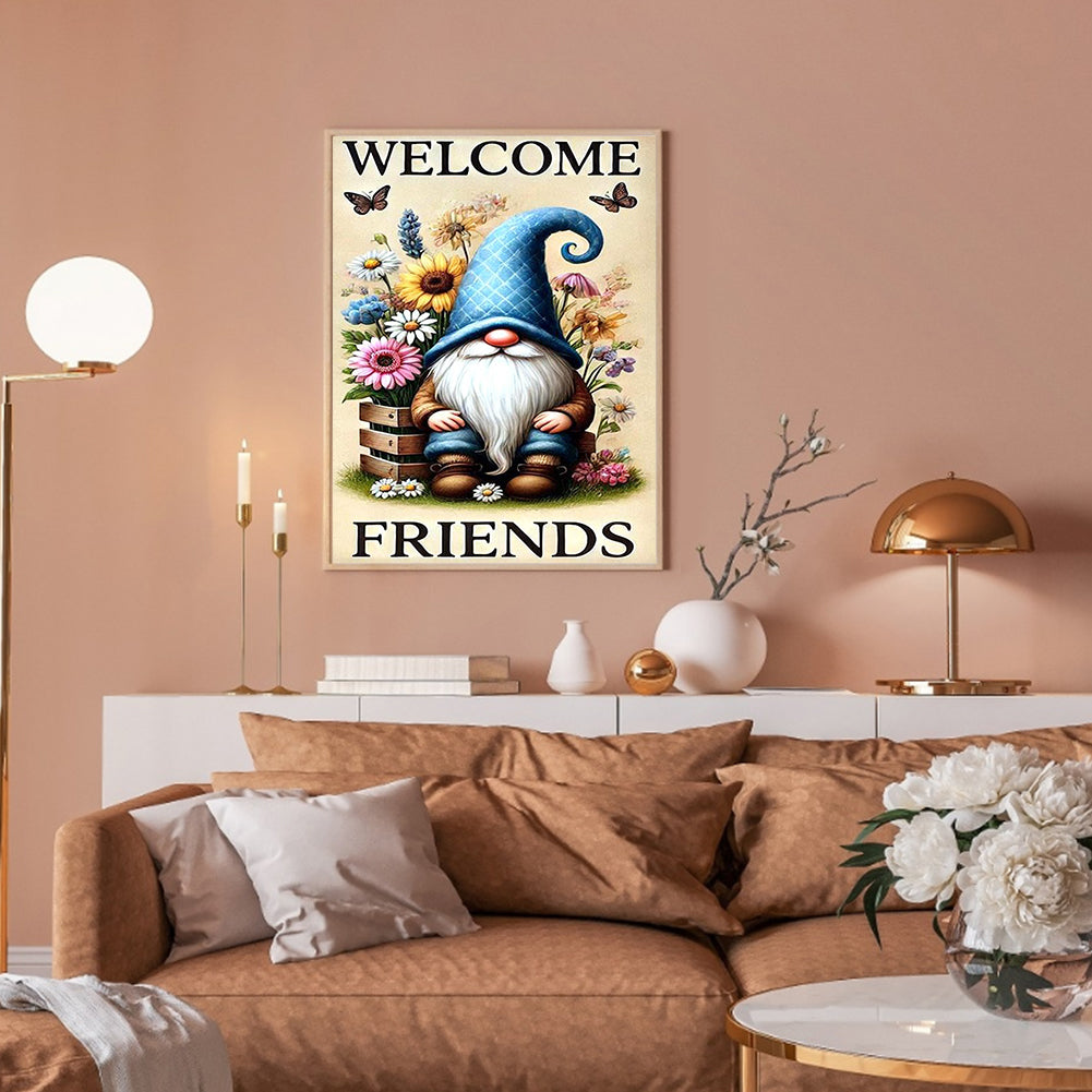 Garden Gnome - Full Round Drill Diamond Painting 30*40CM