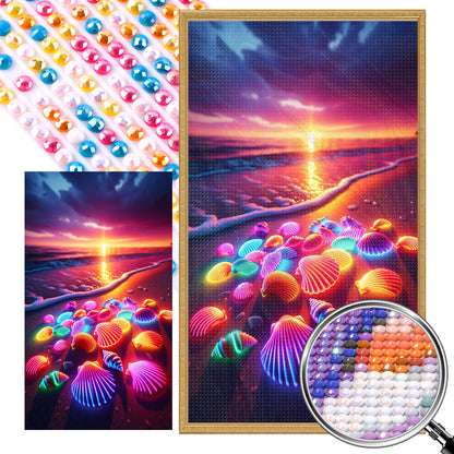 Colorful Fluorescent Shells - Full AB Round Drill Diamond Painting 40*70CM
