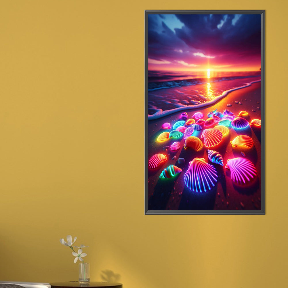 Colorful Fluorescent Shells - Full AB Round Drill Diamond Painting 40*70CM