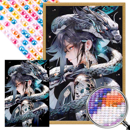 Dragon And Girl - Full AB Round Drill Diamond Painting 40*60CM