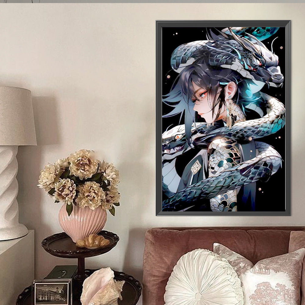 Dragon And Girl - Full AB Round Drill Diamond Painting 40*60CM
